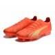 Puma Ultra Ultimate FG Low Red Gold Men Football Boots