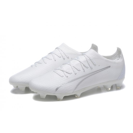 Puma Ultra Ultimate FG Low White Men Football Boots