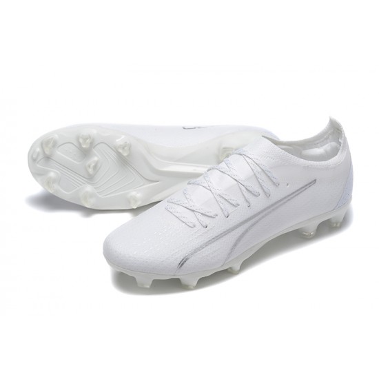 Puma Ultra Ultimate FG Low White Men Football Boots