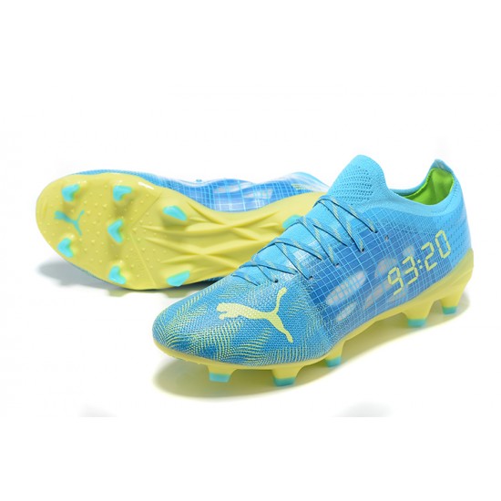 Puma ultra 1.4 FG Low Blue Yellow And Green Men Football Boots