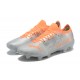 Puma ultra 1.4 FG Low Silver And Orange Men Football Boots