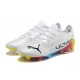 Puma ultra 1.4 FG Low White Blue And Yellow Men Football Boots