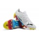 Puma ultra 1.4 FG Low White Blue And Yellow Men Football Boots