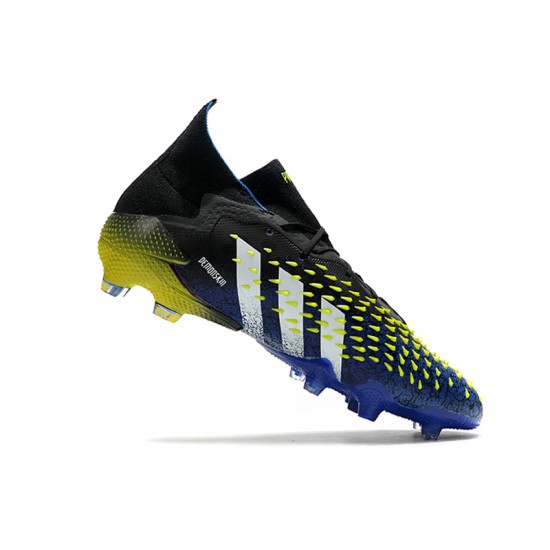 Adidas Predator Freak.1 FG Black Yellow With Blue White Football Boots