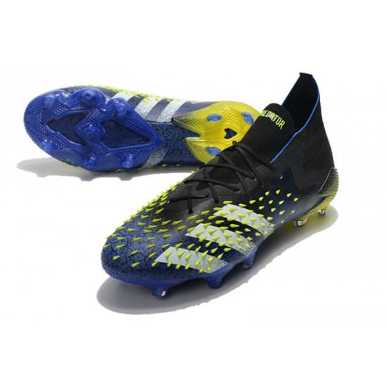 Adidas Predator Freak.1 FG Black Yellow With Blue White Football Boots