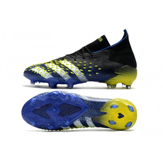 Adidas Predator Freak.1 FG Black Yellow With Blue White Football Boots