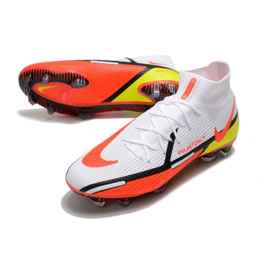 Nike Phantom GT2 Elite DF FG Mid White Orange Black Football Boots