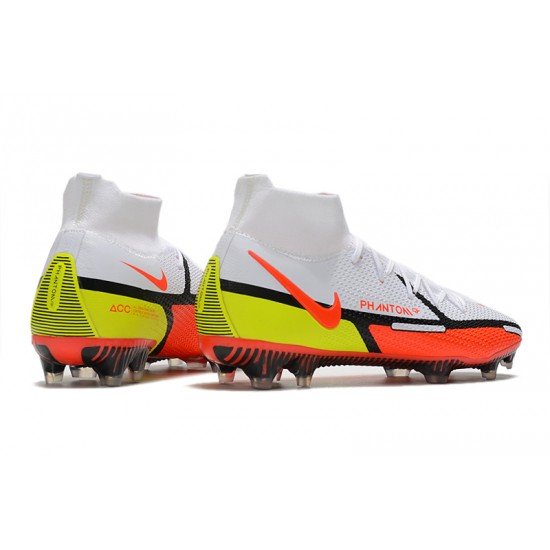 Nike Phantom GT2 Elite DF FG Mid White Orange Black Football Boots