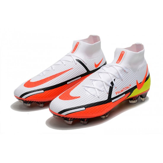 Nike Phantom GT2 Elite DF FG Mid White Orange Black Football Boots