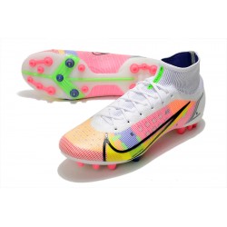 Nike Superfly 8 Elite AG Mid Pink Green Grey Football Boots