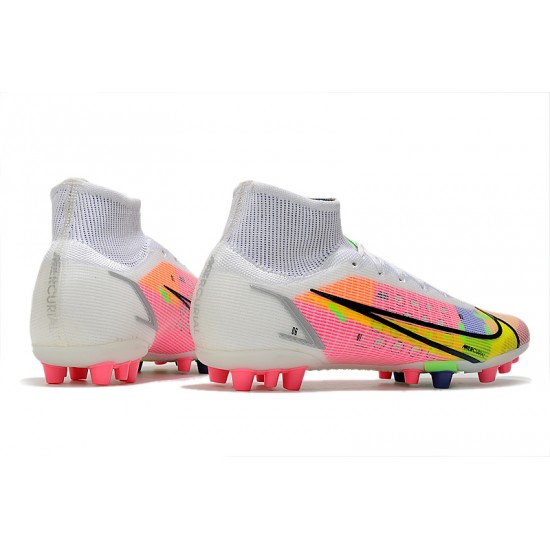 Nike Superfly 8 Elite AG Mid Pink Green Grey Football Boots