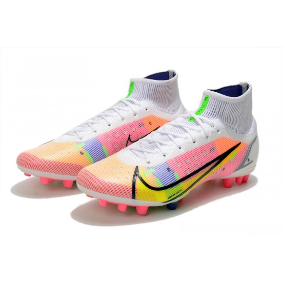 Nike Superfly 8 Elite AG Mid Pink Green Grey Football Boots