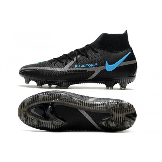 Nike Phantom GT2 Elite DF FG Mid Black Blue Football Boots