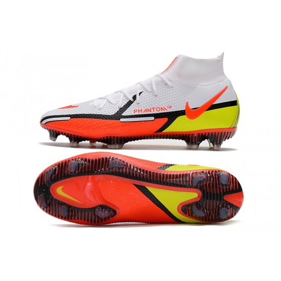 Nike Phantom GT2 Elite DF FG Mid White Orange Black Football Boots