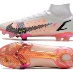 Nike Superfly 8 Elite FG Mid White Black Orange Football Boots